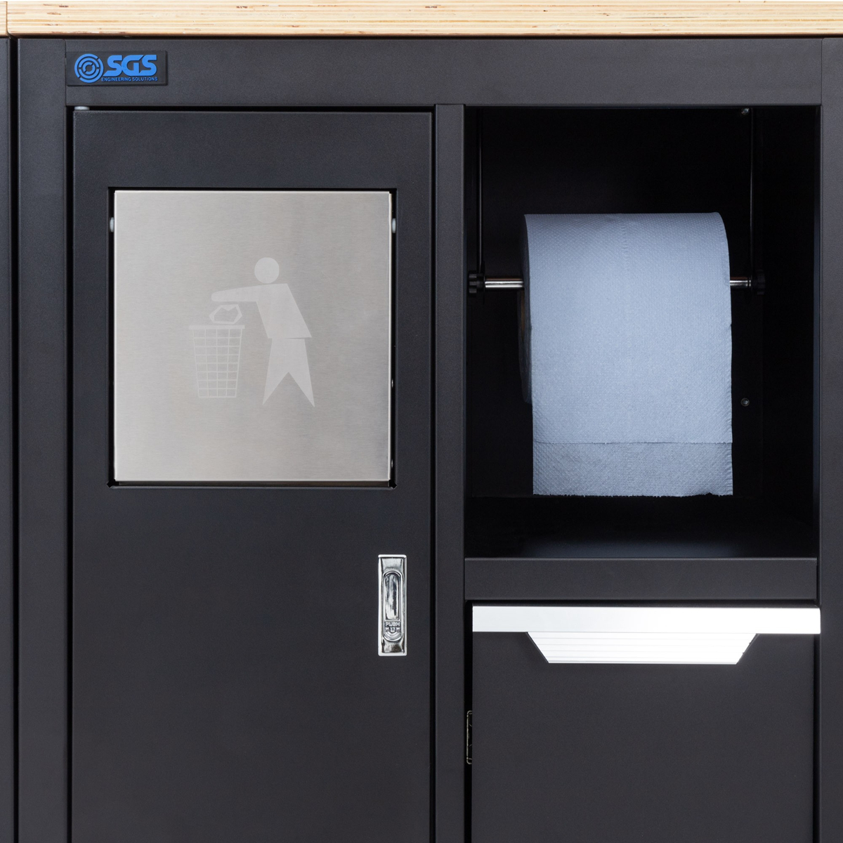 SGS 7pc Modular Garage Storage | 5 Drawers | Plywood Worktop | Bin Unit | 2x Upper Cabinets | Tall Double Cabinet